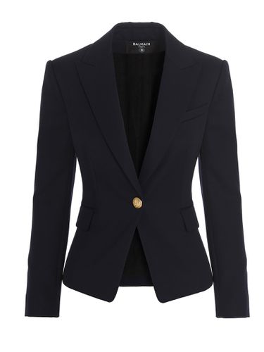 Wool Single Breast Blazer Jacket - Balmain - Modalova