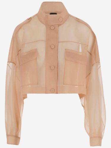 Sheer Silk Organza Cropped Jacket - Pinko - Modalova