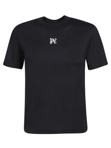 Palm Angels Monogram Black T-shirt - Palm Angels - Modalova