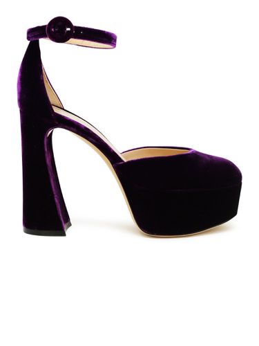 Purlple Velvet Holly Dorsay Pumps - Gianvito Rossi - Modalova