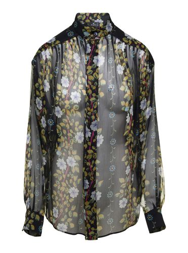 Semi-sheer Floral Print Blouse In Silk Woman - Etro - Modalova