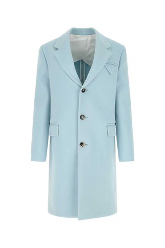 Pastel Light-blue Tricotine Coat - Bottega Veneta - Modalova