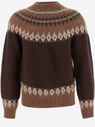 Wool Blend Sweater With Geometric Pattern - Dsquared2 - Modalova