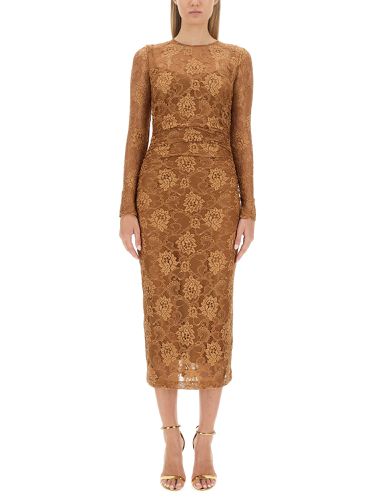 Floral Lace Midi Dress - Dolce & Gabbana - Modalova