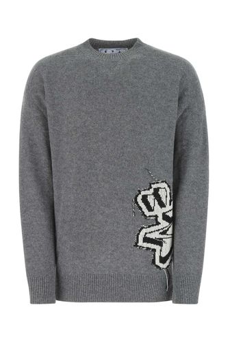 Grey Wool Oversize Sweater - Off-White - Modalova