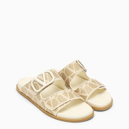 Sandal Toile Iconographe Beige/ivory - Valentino Garavani - Modalova