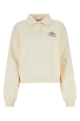 Prada Ivory Cotton Polo Shirt - Prada - Modalova
