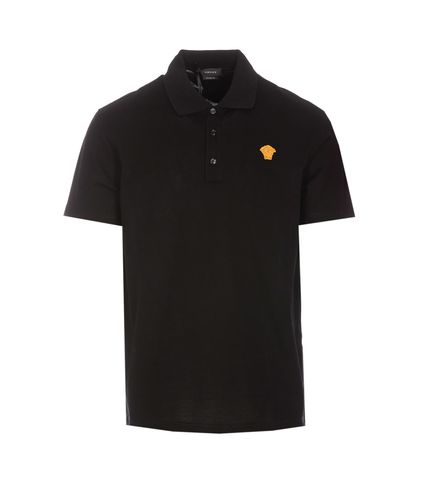 Embroidered Medusa Polo T-shirt - Versace - Modalova