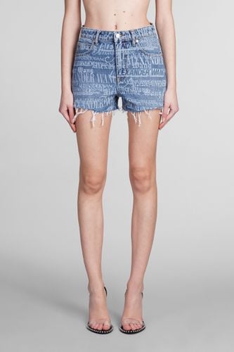 Shorts In Blue Cotton - Alexander Wang - Modalova