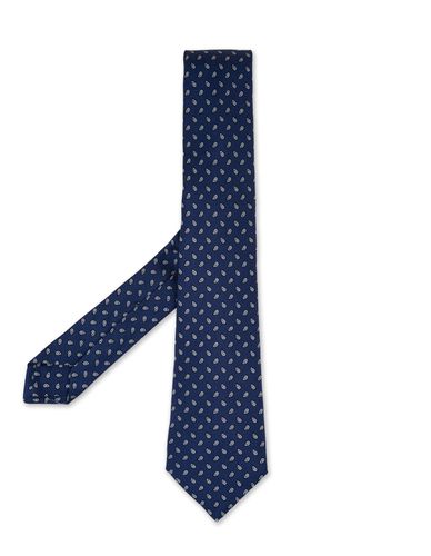 Kiton Blue Tie With Drops Pattern - Kiton - Modalova