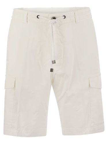 Lightweight Cotton Lyocell Canvas Jogger Bermuda Shorts - Peserico - Modalova