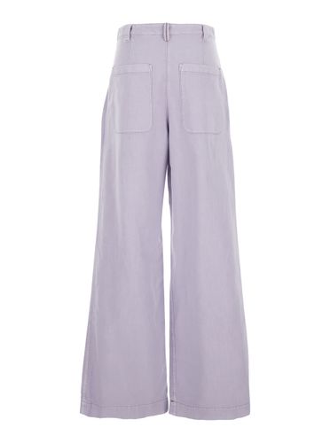 Pants With Monil Detail On The Loop And Wide Leg In Cotton And Linen Blend Woman - Brunello Cucinelli - Modalova