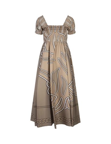 Khaki Zebra Scarf Cotton Midi Dress - Tory Burch - Modalova