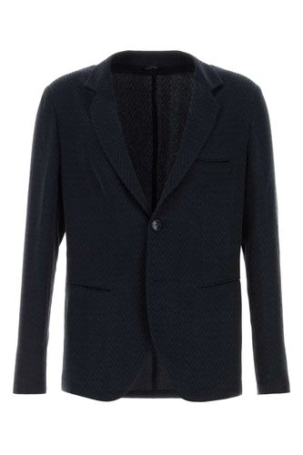 Embroidered Cupro Blend Blazer - Giorgio Armani - Modalova