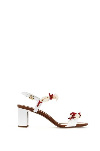 Nappa Sandals With Coral Embellishments - Dolce & Gabbana - Modalova