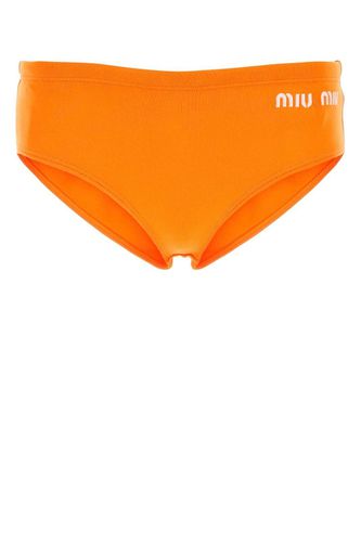 Logo-embroidered Stretched Bikini Bottoms - Miu Miu - Modalova