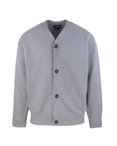 V-neck Button-up Cardigan - Emporio Armani - Modalova