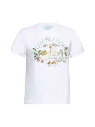 Casablanca White Cotton T-shirt - Casablanca - Modalova