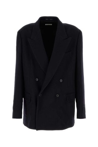 Midnight Blue Wool Blend Oversize Bishop Blazer - Dries Van Noten - Modalova