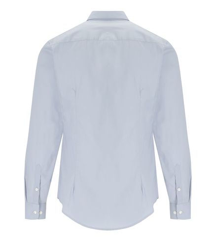 Powder Blue Poplin Shirt - Giorgio Armani - Modalova