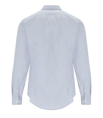 Powder Blue Poplin Shirt - Giorgio Armani - Modalova