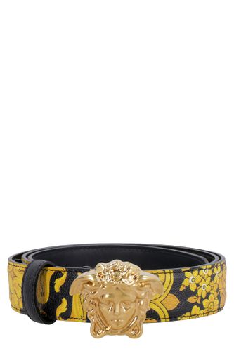 Versace Leather Belt With Buckle - Versace - Modalova