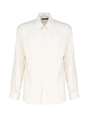 Oversized Shirt In Stretch Silk Charmeuse - Dolce & Gabbana - Modalova