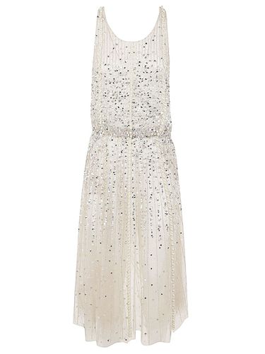 Sleeveless Dress With Pearls - Elisabetta Franchi - Modalova