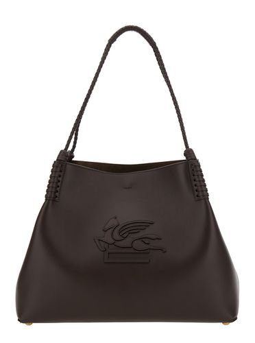 Libra Shoulder Bag With Maxi Logo On The Front In Leather Woman - Etro - Modalova