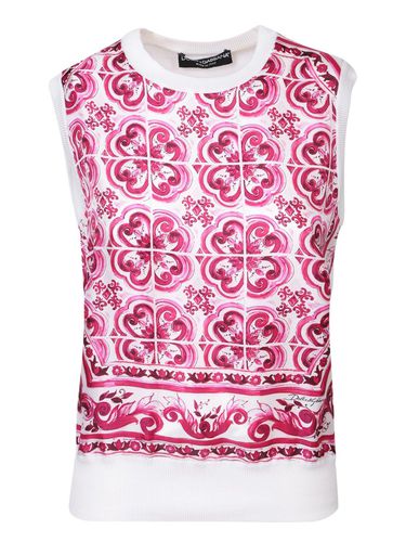 Majolica-printed Twill Sweater - Dolce & Gabbana - Modalova