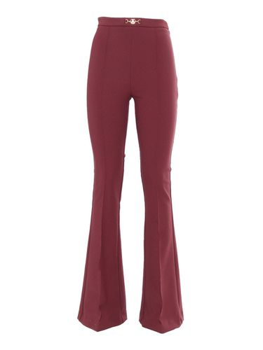 Horsebit Stretch Crepe Palazzo Trousers - Elisabetta Franchi - Modalova