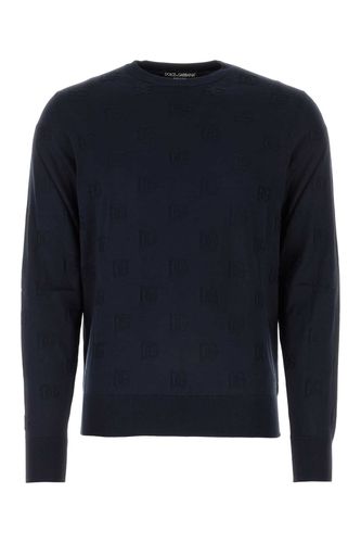 Dark Blue Silk Sweater - Dolce & Gabbana - Modalova