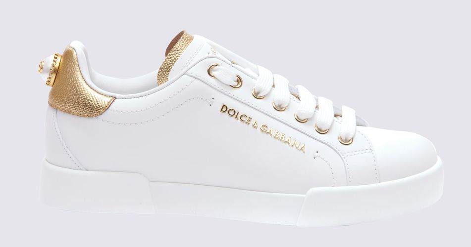 Leather Sneakers - Dolce & Gabbana - Modalova
