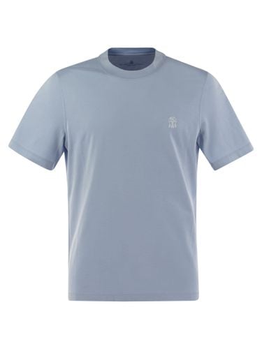 Crew-neck Cotton Jersey T-shirt With Printed Logo - Brunello Cucinelli - Modalova