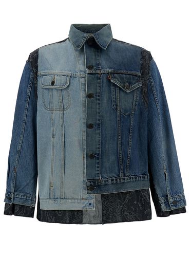 Patchwork Asymmetric Jacket In Cotton Denim Man - Needles - Modalova