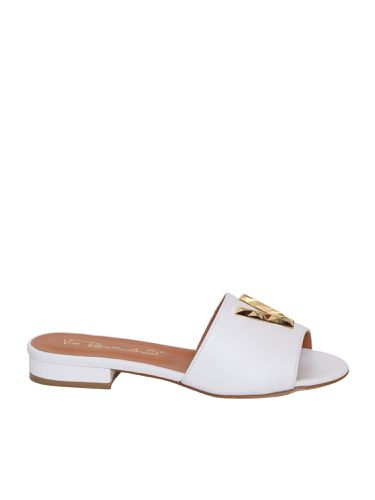 Via Roma 15 White Leather Slippers - Via Roma 15 - Modalova