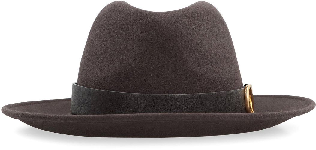 Vlogo Signature Curved Wide Brim Fedora Hat - Valentino Garavani - Modalova