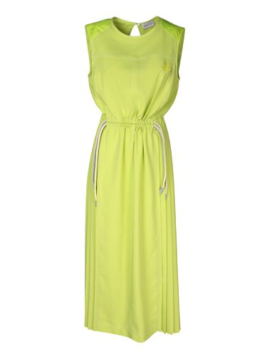 Moncler Lime Crepe De Chine Dress - Moncler - Modalova