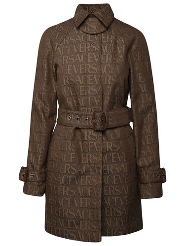 Brown Cotton Blend Trench Coat - Versace - Modalova