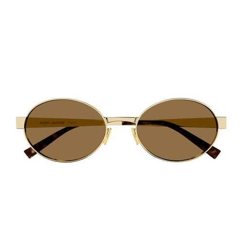 Saint Laurent Sl 692 Linea Sl Logo 004 Gold Brown Sunglasses - Saint Laurent Eyewear - Modalova