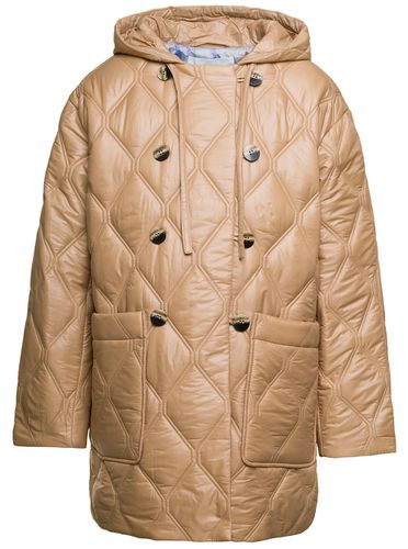 Quilted Down Jacket With Hood In Recycled Nylon Woman - Ganni - Modalova