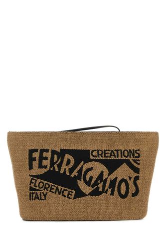 Ferragamo Camel Fabric Pouch - Ferragamo - Modalova