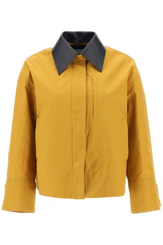 Jacket With Leather Collar - Jil Sander - Modalova