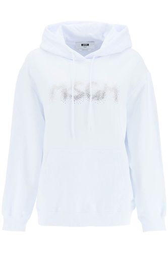 MSGM Rhinestone Logo Hoodie - MSGM - Modalova