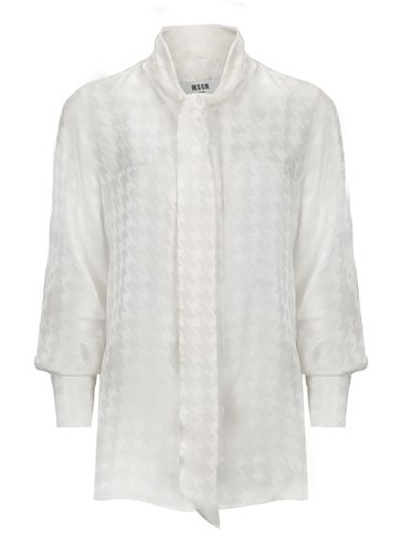 MSGM Ivory Satin Shirt - MSGM - Modalova