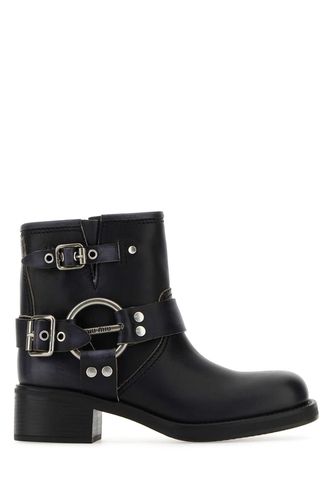 Miu Miu Black Leather Ankle Boots - Miu Miu - Modalova