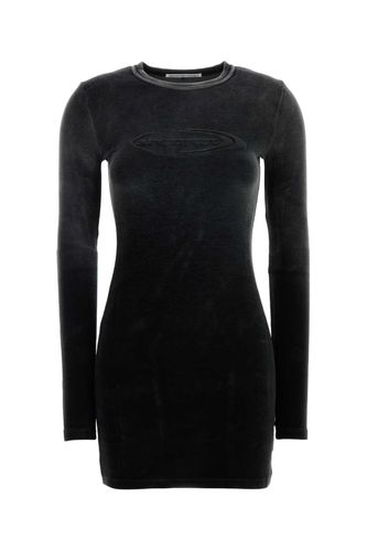 Black Stretch Terry Fabric Mini Dress - T by Alexander Wang - Modalova