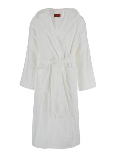 Chalk Hooded Bathrobe Mod.19_new - Missoni - Modalova