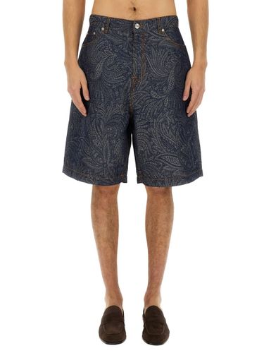 Etro Jacquard Denim Bermuda Shorts - Etro - Modalova