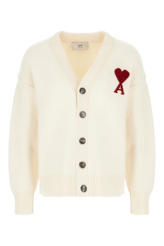 Ivory Wool Cardigan - Ami Alexandre Mattiussi - Modalova